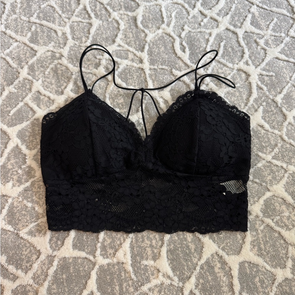Black Lace Crop Top